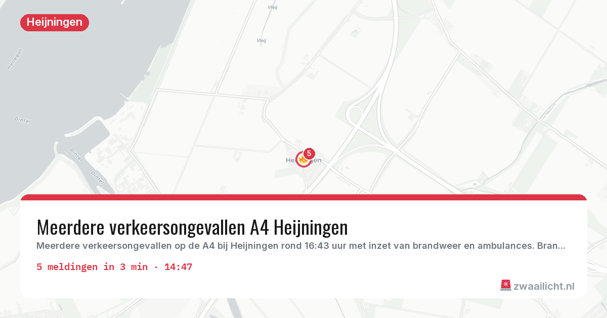 Kaart van de activiteitspiek bij Heijningen