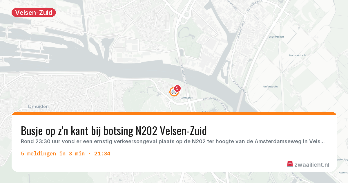 Kaart van de activiteitspiek bij Velsen-Zuid
