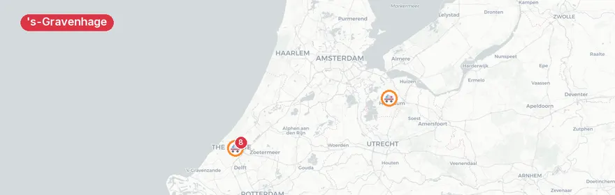 Kaart van Drie verkeersongevallen 's-Gravenhage