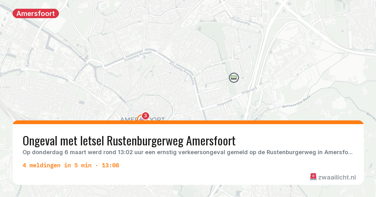 Kaart van de activiteitspiek bij Amersfoort
