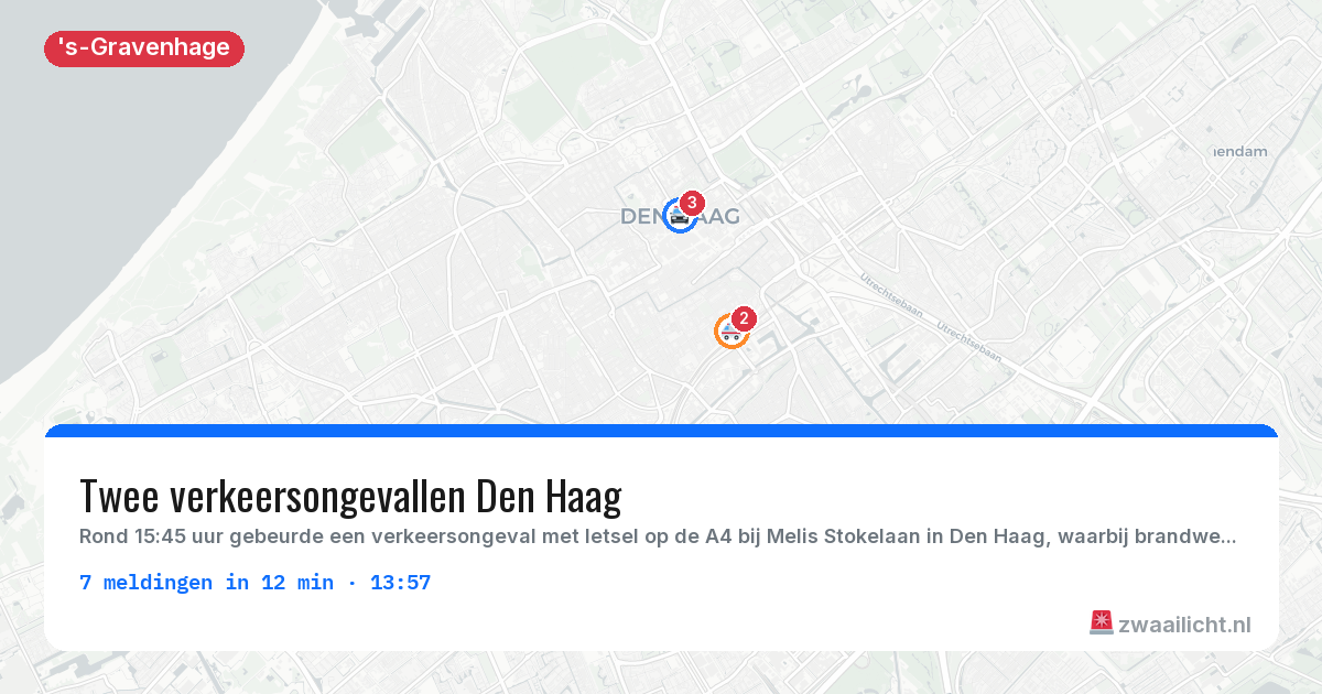 Kaart van de activiteitspiek bij 's-Gravenhage