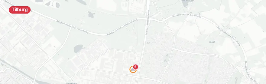 Kaart van Spoorongevallen Tilburg, traumahelikopter gealarmeerd