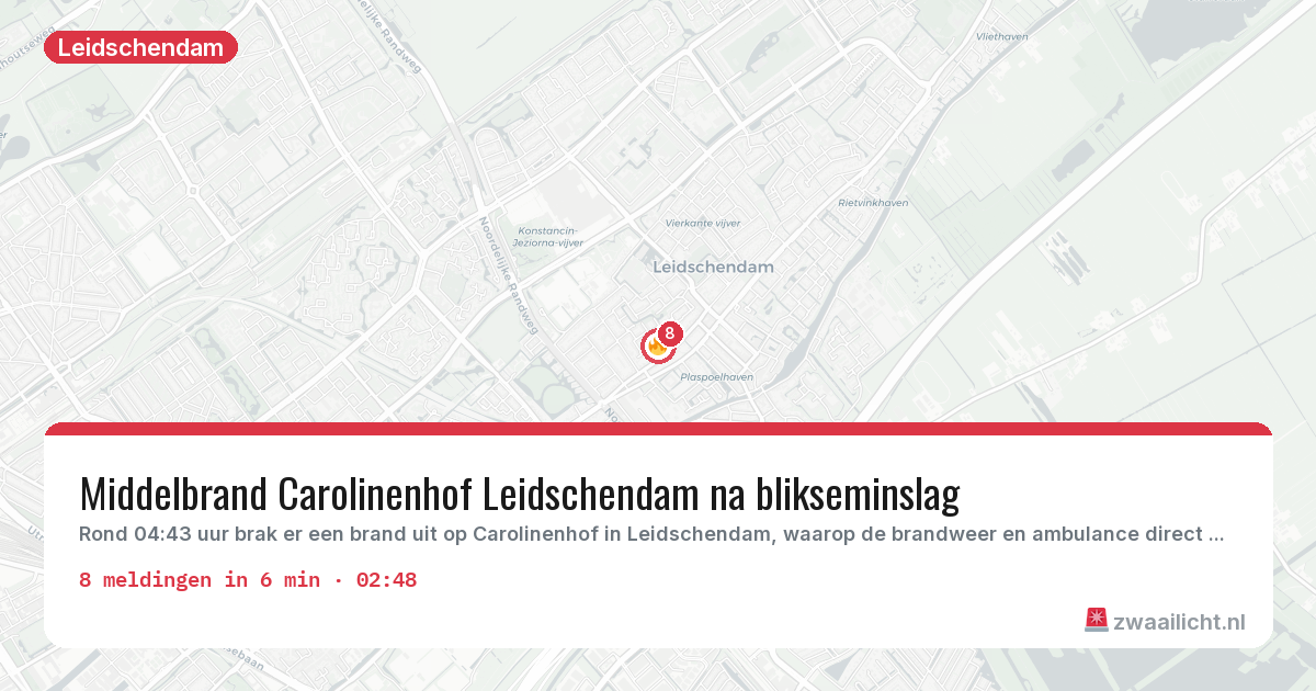 Kaart van de activiteitspiek bij Leidschendam