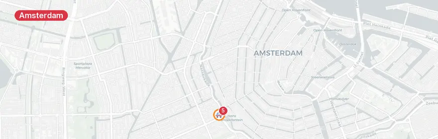 Kaart van Verkeersongeval Nassaukade Amsterdam, traumahelikopter in...