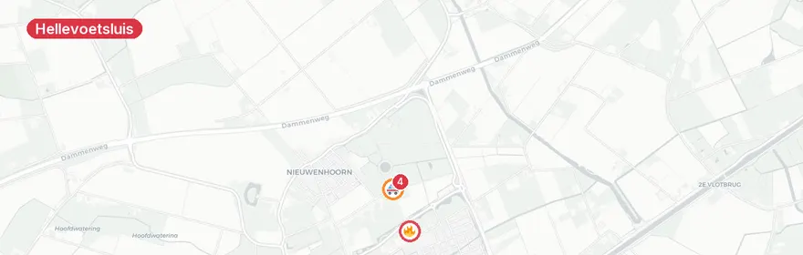 Kaart van Persoon te water Bonseweg Hellevoetsluis