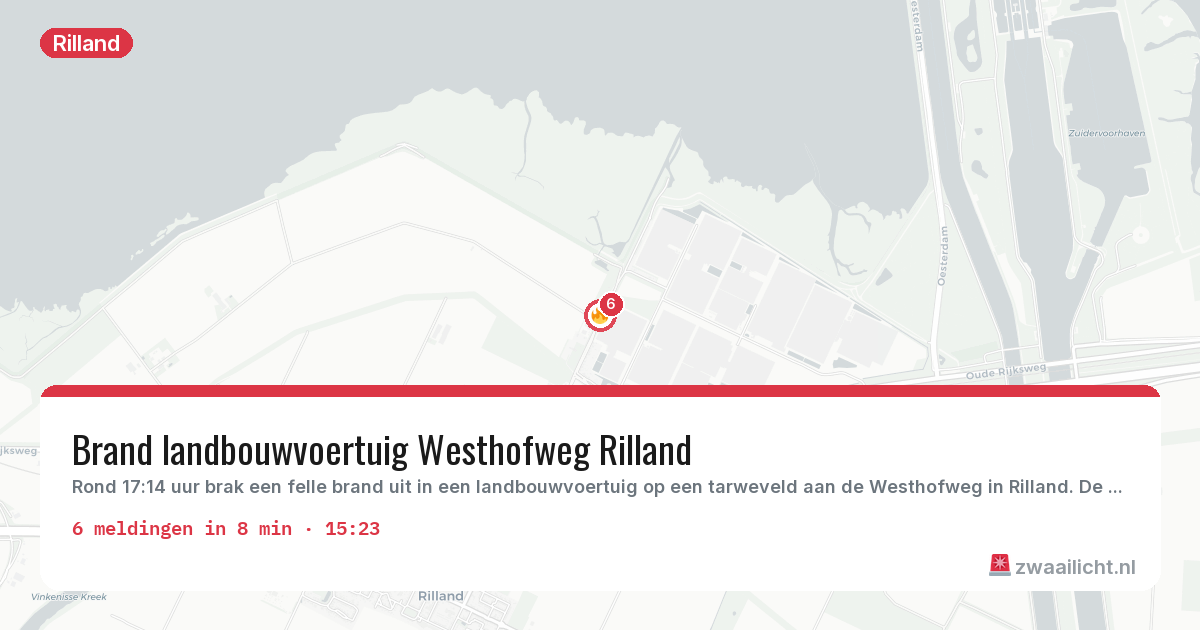 Kaart van de activiteitspiek bij Rilland