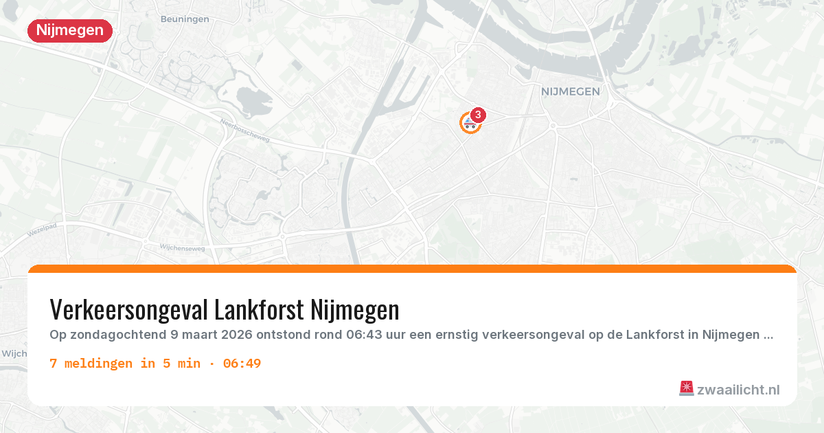 Kaart van de activiteitspiek bij Nijmegen