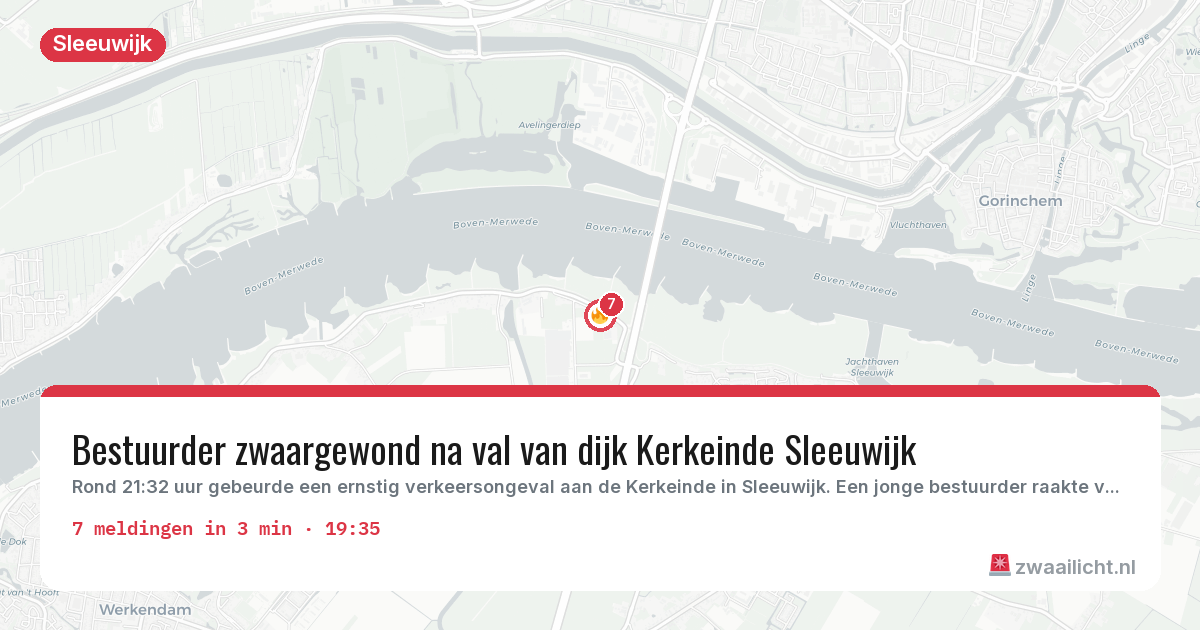 Kaart van de activiteitspiek bij Sleeuwijk
