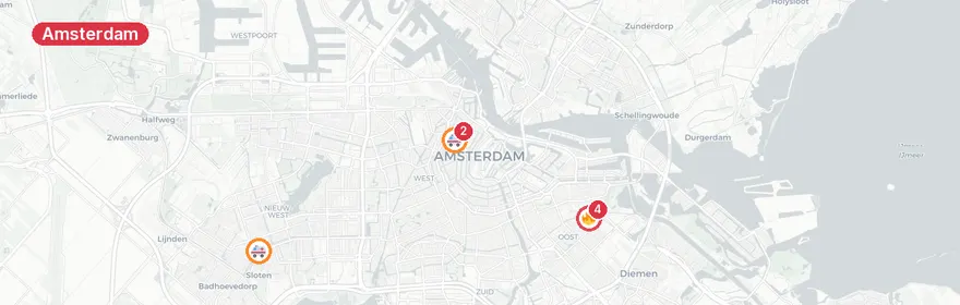 Kaart van Verkeersongeval met letsel Molukkenstraat Amsterdam