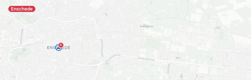 Kaart van N35 Enschede afgesloten na aanrijding; onderzoek supermarkt