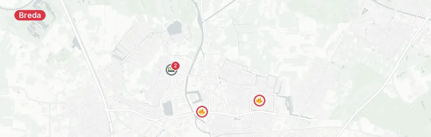 Kaart van Buitenbrand Rombout Keldermansstraat Breda
