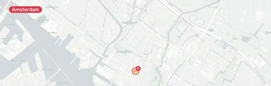 Kaart van Reanimatie Dotterbloemstraat Amsterdam, traumahelikopter...