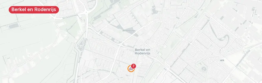 Kaart van Voertuigbrand Grutto Berkel en Rodenrijs