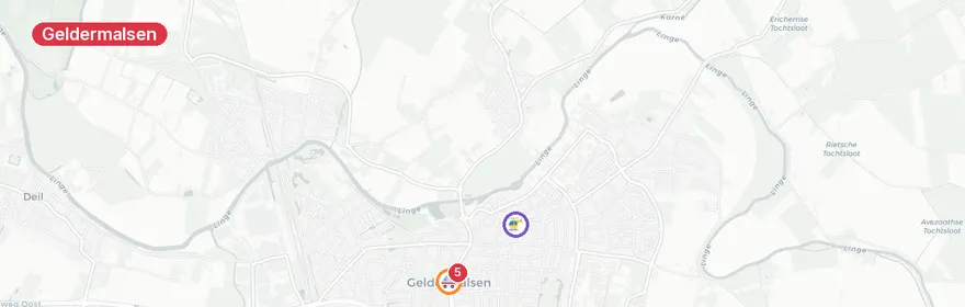 Kaart van Meerdere A1-ambulance-inzetten Geldermalsen