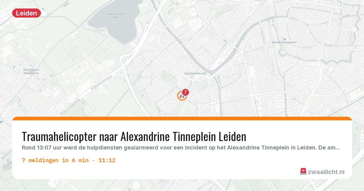 Kaart van de activiteitspiek bij Leiden
