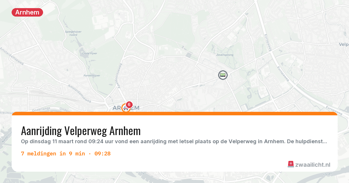 Kaart van de activiteitspiek bij Arnhem