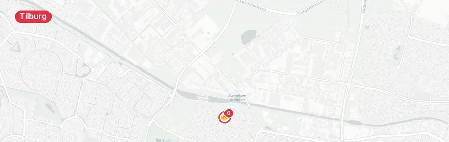 Kaart van Woningbrand Kruidenlaan, Tilburg
