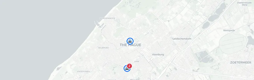 Kaart van Verkeersongevallen Moerweg en Bieseiland
