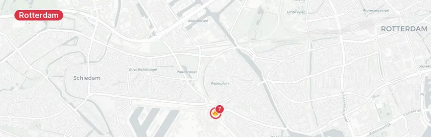 Kaart van Zeer grote woningbrand flatgebouw Galvanistraat Rotterdam