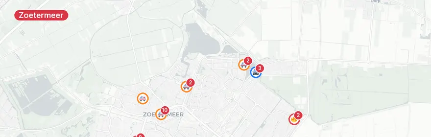 Kaart van Zeer grote brand leegstaand kantoor Bredewater Zoetermeer