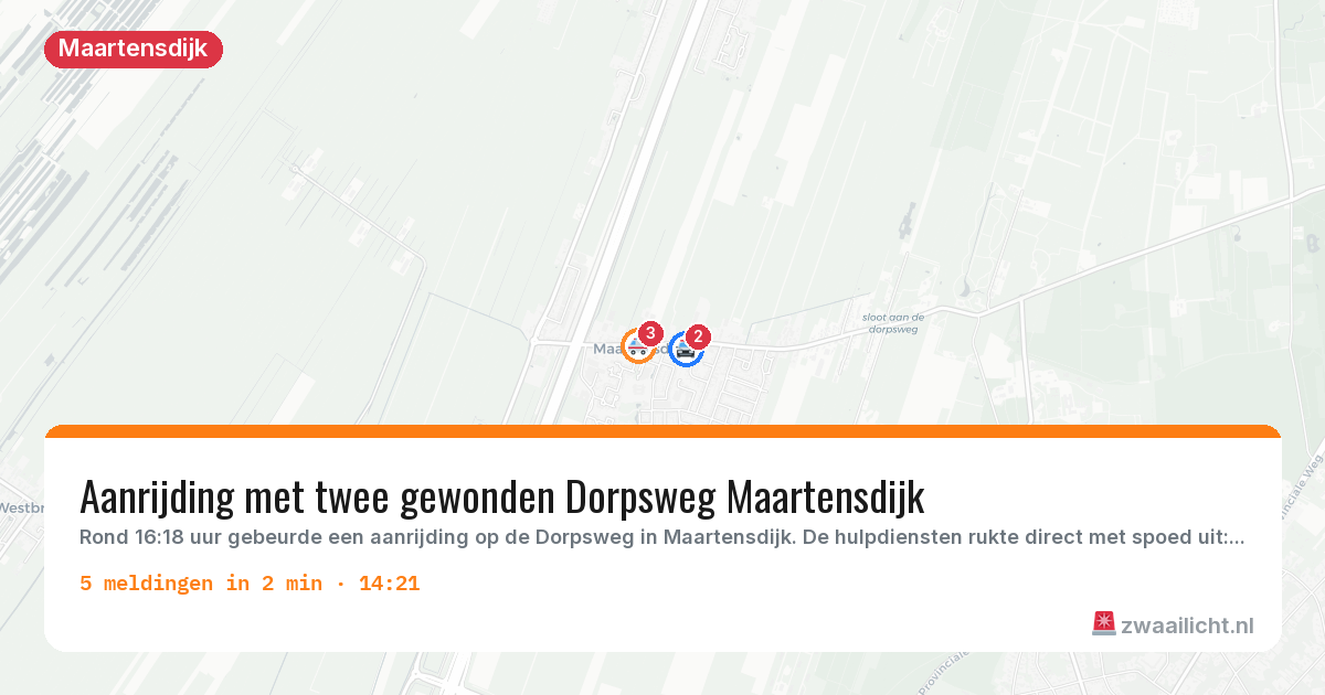 Kaart van de activiteitspiek bij Maartensdijk