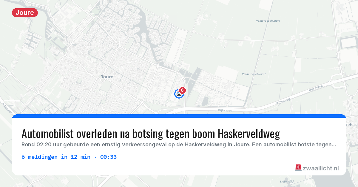 Kaart van de activiteitspiek bij Joure