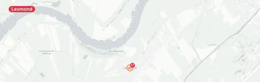 Kaart van Ernstig ongeval A27 Lexmond, auto te water