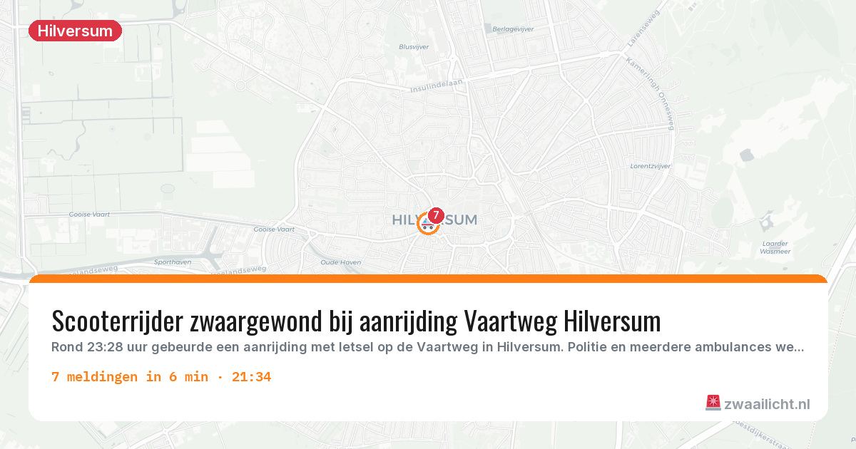 Kaart van de activiteitspiek bij Hilversum