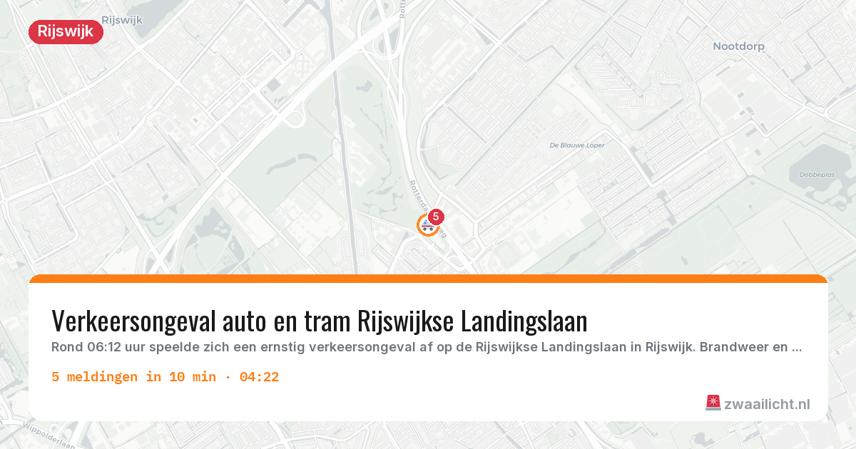 Kaart van de activiteitspiek bij Rijswijk