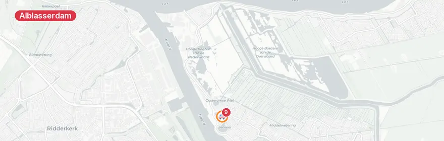 Kaart van Reanimatiemelding Smitstraat Alblasserdam, traumahelikopt...