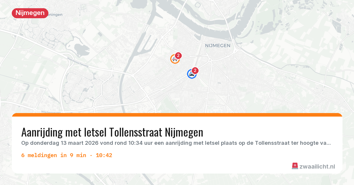 Kaart van de activiteitspiek bij Nijmegen