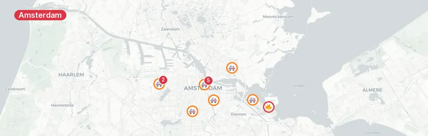 Kaart van Reanimatie Nieuwezijds Armsteeg Amsterdam