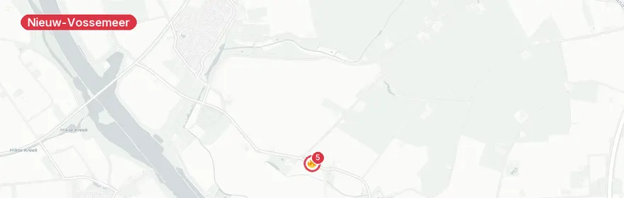 Kaart van Auto botst tegen boom Moorseweg Nieuw-Vossemeer