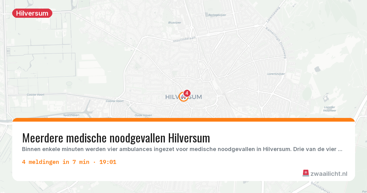 Kaart van de activiteitspiek bij Hilversum