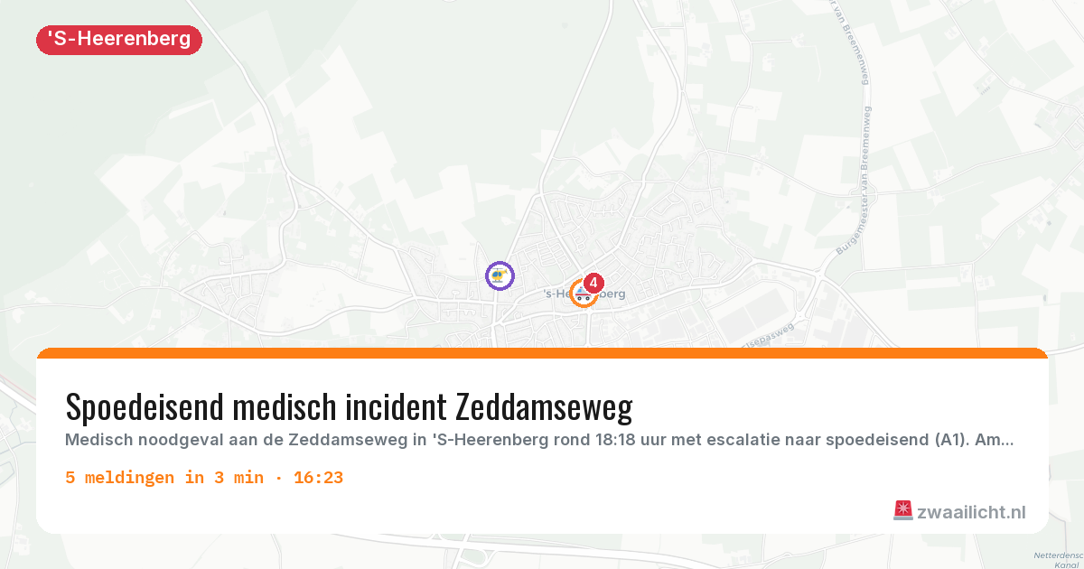 Kaart van de activiteitspiek bij 'S-Heerenberg