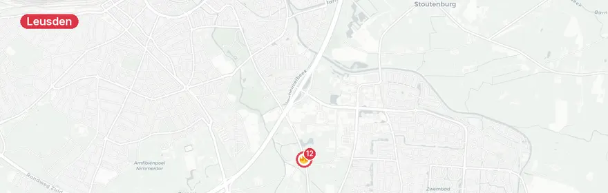 Kaart van Dakbrand Heiligenbergerweg Leusden