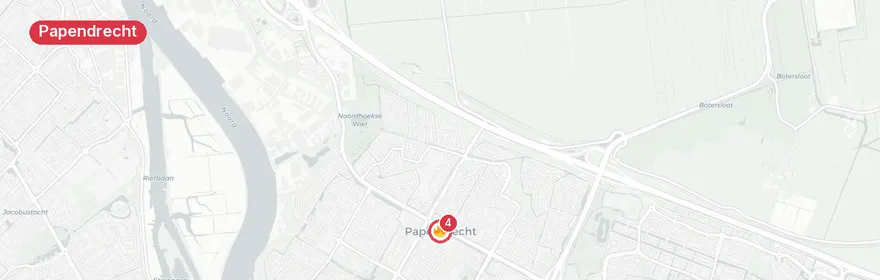 Kaart van Stormschade A15 Papendrecht