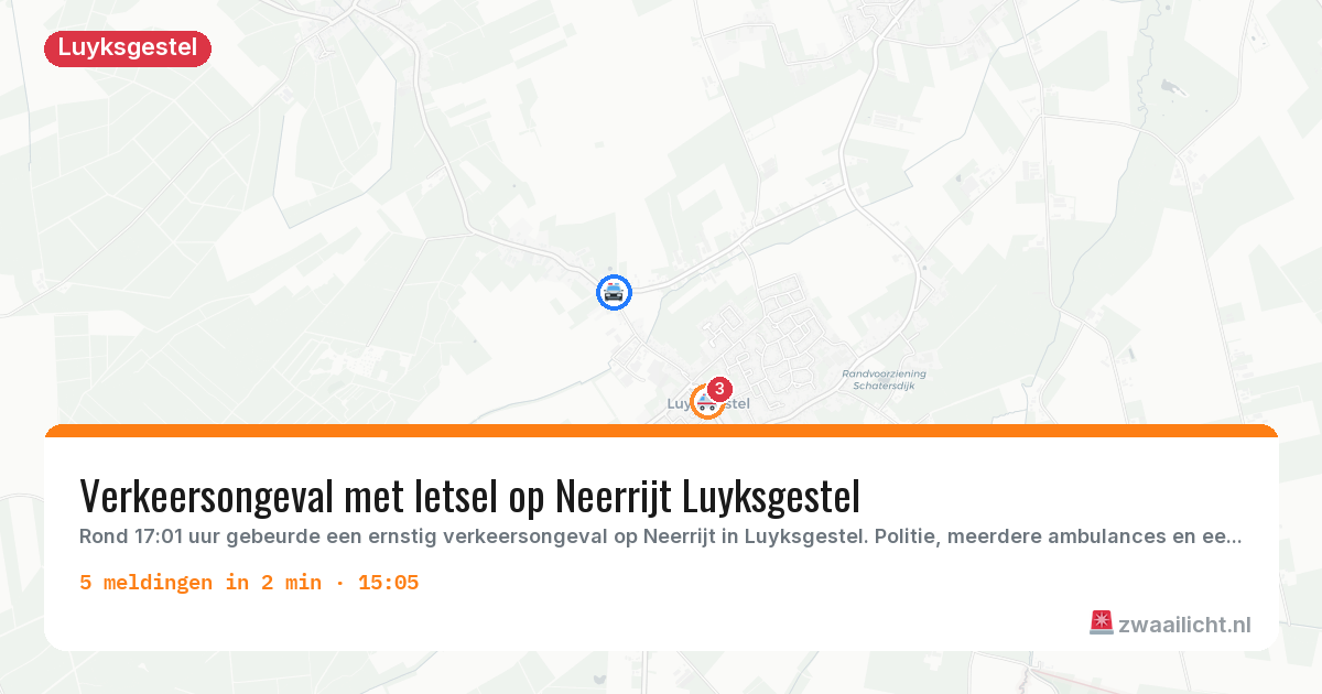 Kaart van de activiteitspiek bij Luyksgestel