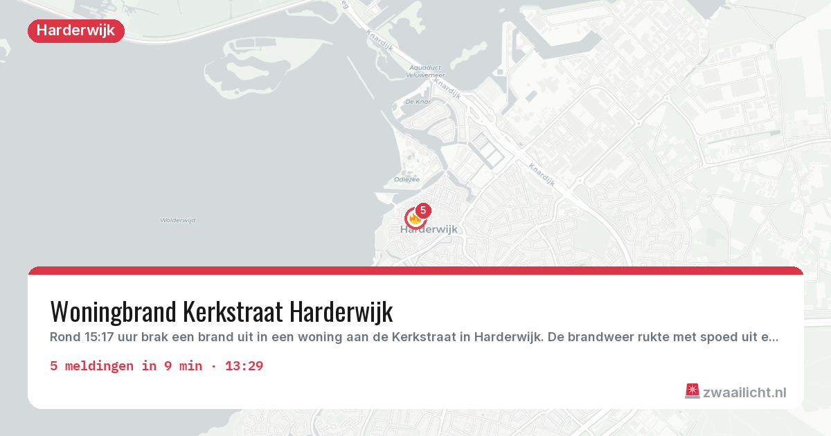 Kaart van de activiteitspiek bij Harderwijk
