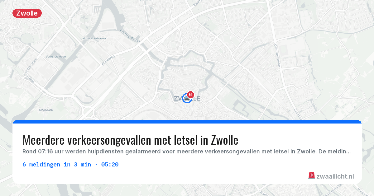 Kaart van de activiteitspiek bij Zwolle