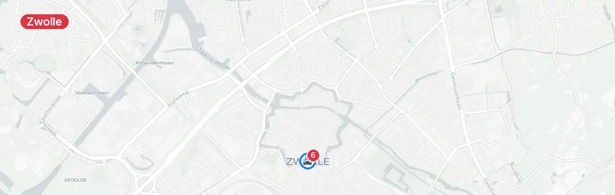 Kaart van Meerdere verkeersongevallen met letsel in Zwolle