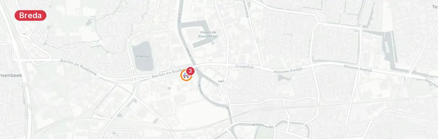 Kaart van Reanimatie op Spinveld Breda, traumahelikopter ingezet