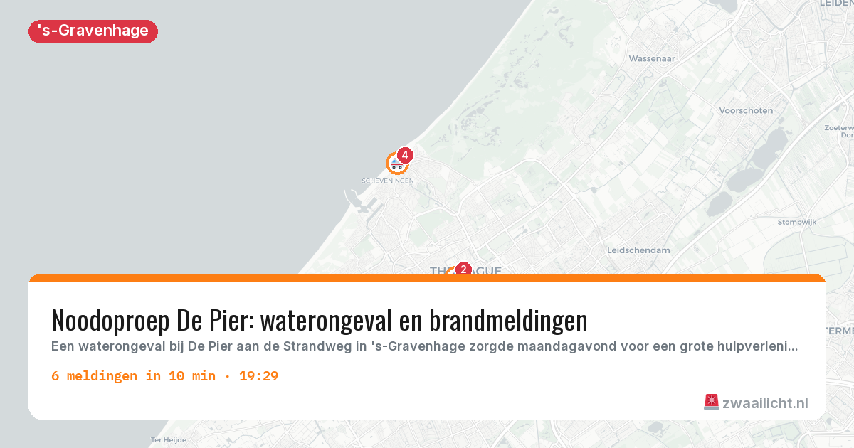 Kaart van de activiteitspiek bij 's-Gravenhage