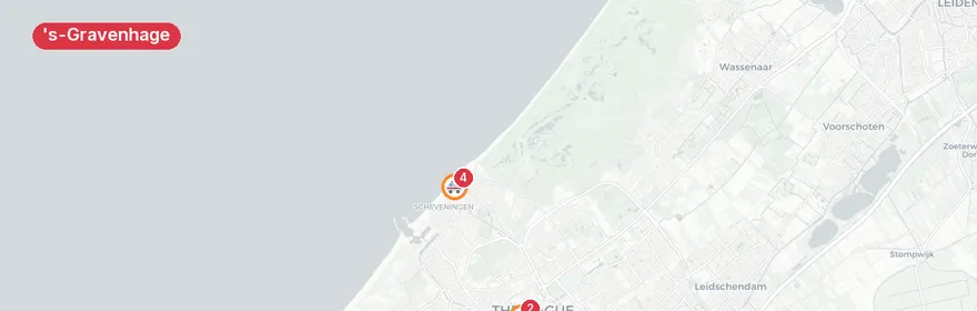Kaart van Noodoproep De Pier: waterongeval en brandmeldingen