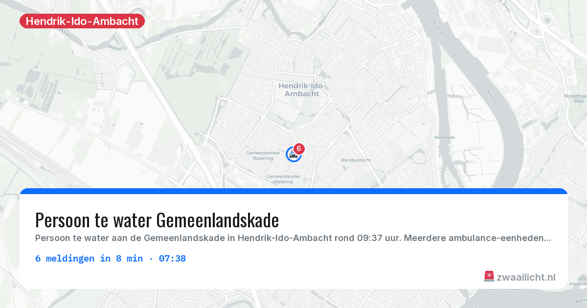 Kaart van de activiteitspiek bij Hendrik-Ido-Ambacht