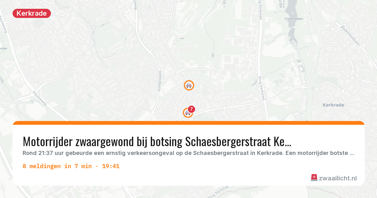 Kaart van de activiteitspiek bij Kerkrade