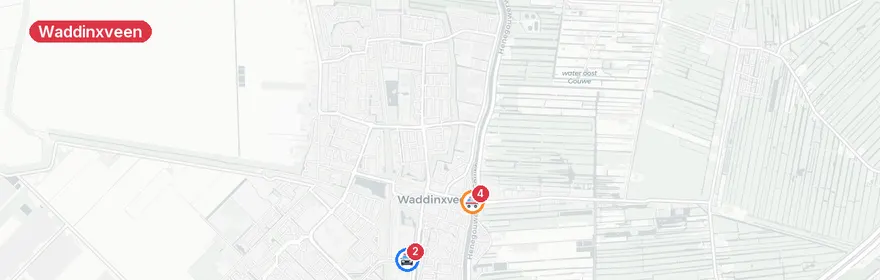 Kaart van Reanimatie en verkeersongelukken Waddinxveen