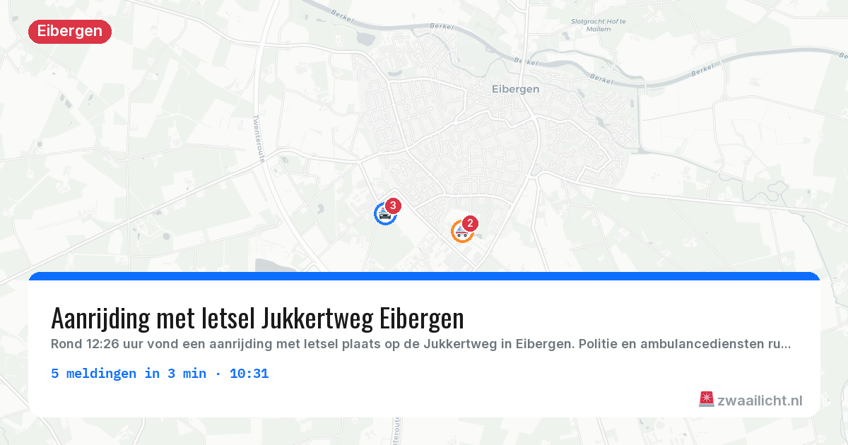 Kaart van de activiteitspiek bij Eibergen