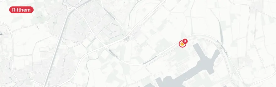 Kaart van Twee verkeersongevallen Ritthem, sportvliegtuig op A58