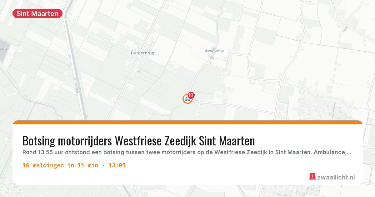 Kaart van de activiteitspiek bij Sint Maarten